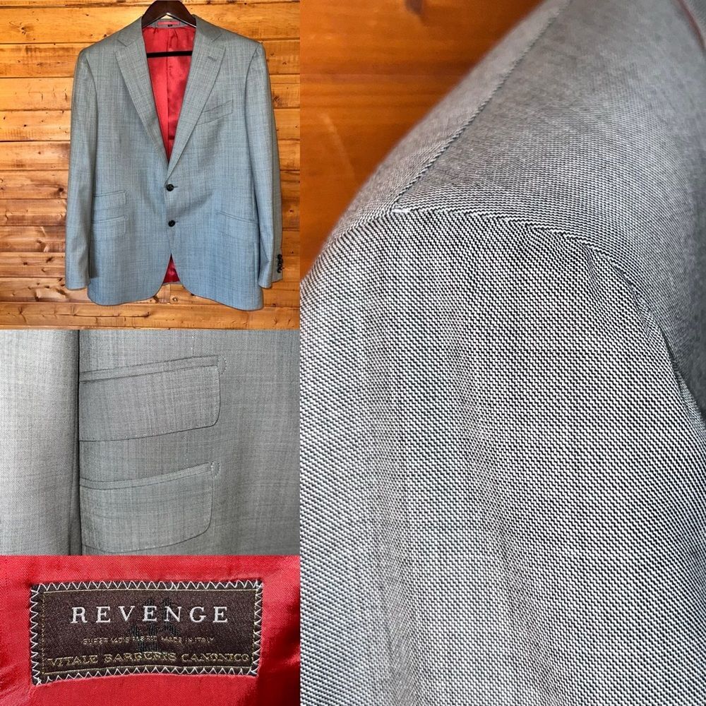 SuitSupply blazer 42R Sienna light gray 100% wool VBC super 140s Revenge fabric